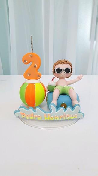 Topo de Bolo Pool Party (festa na Piscina) em Biscuit