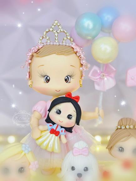 Topo de Bolo Princesas Disney Personalizado em Biscuit