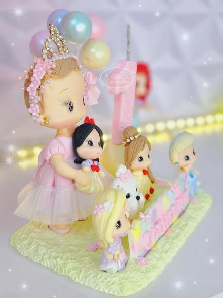 Topo de Bolo Princesas Disney Personalizado em Biscuit