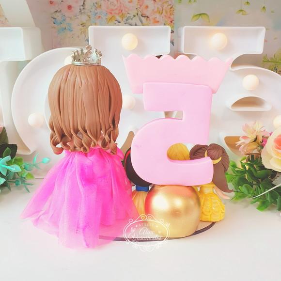 Topo de Bolo Princesas Disney Personalizado em Biscuit