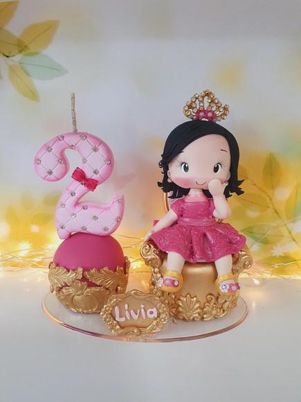 Topo de Bolo Realeza Personalizado em Biscuit