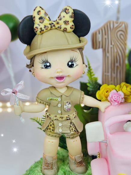 Topo de Bolo Safari da Minnie em Biscuit