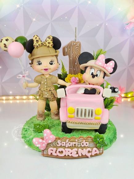 Topo de Bolo Safari da Minnie em Biscuit