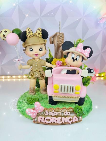 Topo de Bolo Safari da Minnie em Biscuit