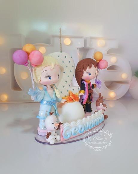 Topo de Bolo Tema Frozen Personalizada Biscuit