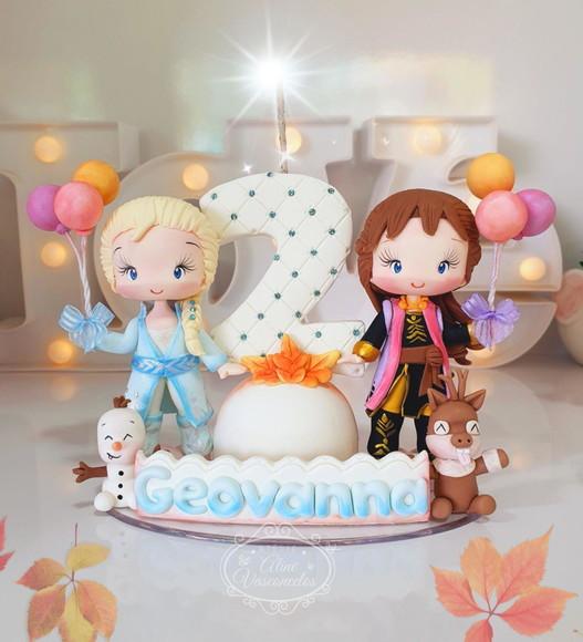 Topo de Bolo Tema Frozen Personalizada Biscuit