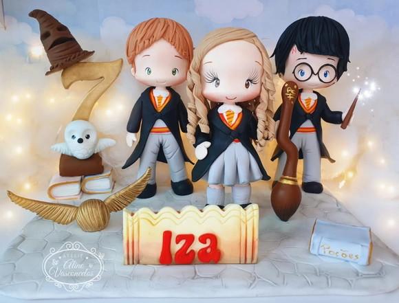 Topo de Bolo Turma do Harry Potter em Biscuit