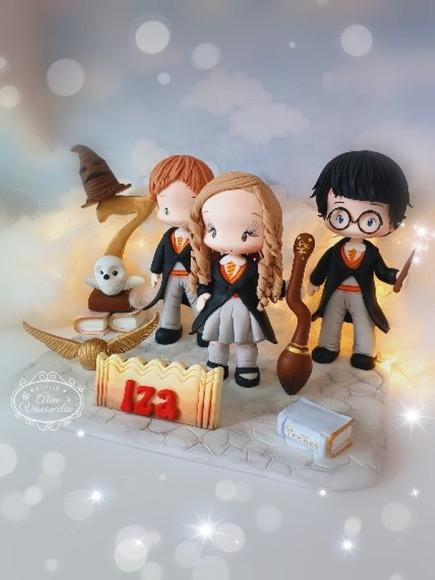 Topo de Bolo Turma do Harry Potter em Biscuit