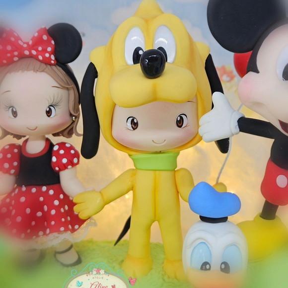 Topo de Bolo Turma do Mickey em Biscuit