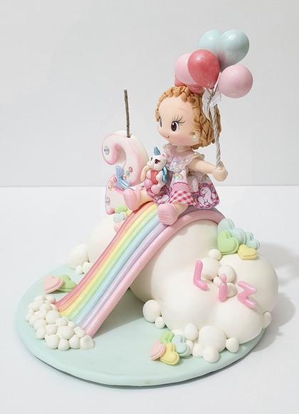 Topo de Bolo Unicórnio Personalizado em Biscuit