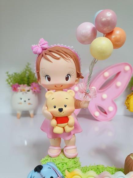 Topo de Bolo Ursinho Pooh Personalizado em Biscuit