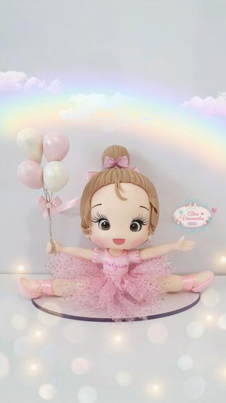 Topo de Bolo/vela Bailarina Personalizada em Biscuit