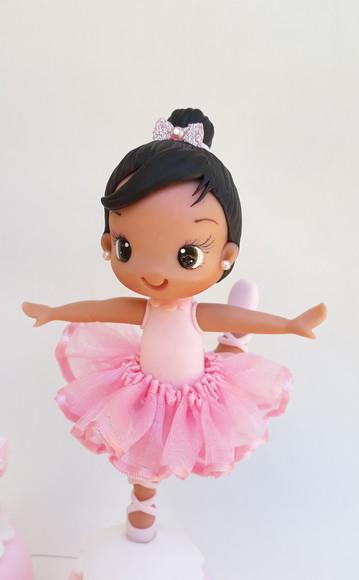 Topo de Bolo/vela Bailarina Personalizada em Biscuit