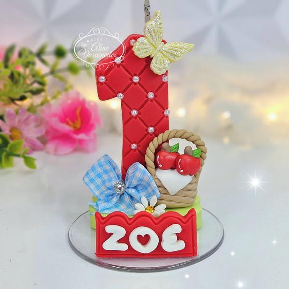 Vela Aniversário Branca de Neve em Biscuit