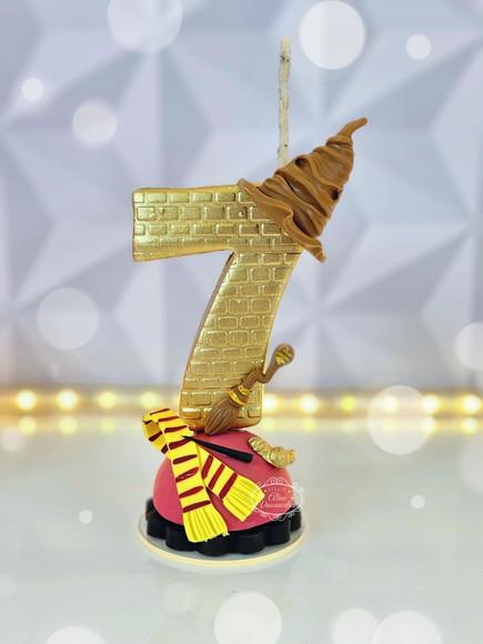 Vela de Aniversário Harry Potter em Biscuit