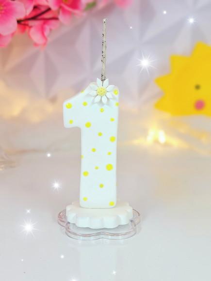 Vela de Aniversário Jardim das Margaridas em Biscuit
