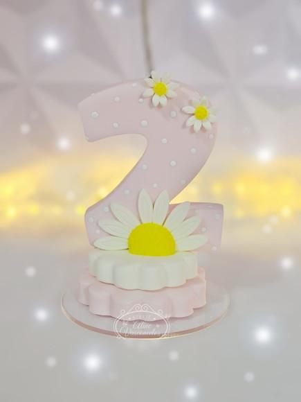 Vela de Aniversário Jardim das Margaridas em Biscuit