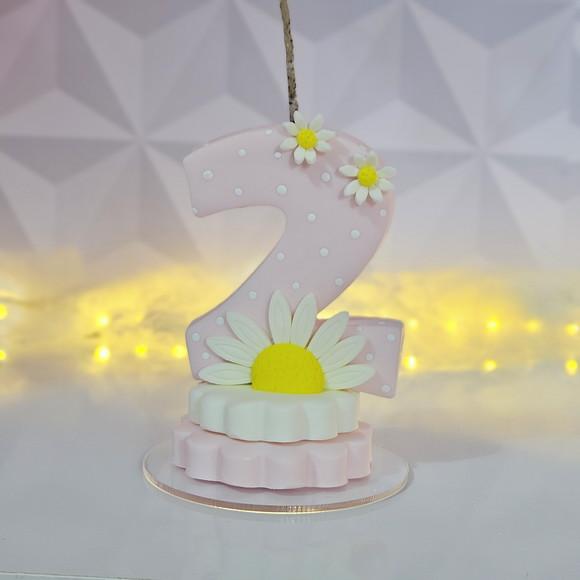 Vela de Aniversário Jardim das Margaridas em Biscuit