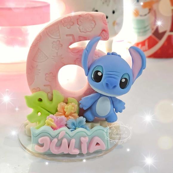 Vela de Aniversário Stitch em Biscuit