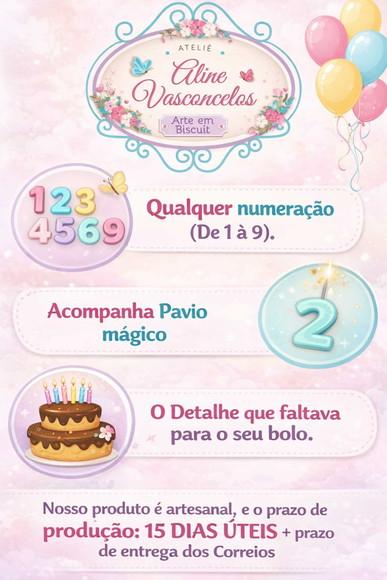 Vela de Aniversário Stitch em Biscuit