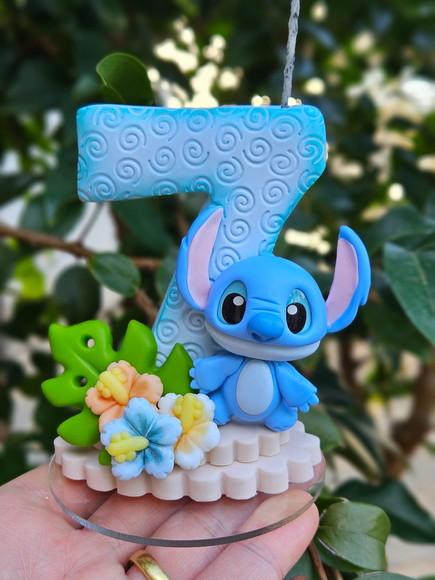 Vela de Aniversário Stitch em Biscuit