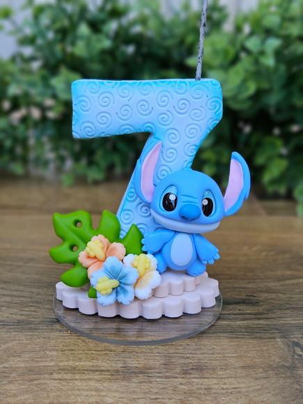 Vela de Aniversário Stitch em Biscuit