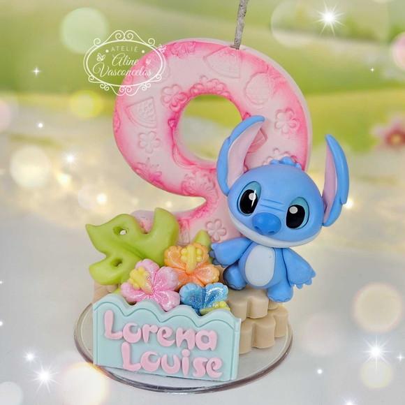Vela de Aniversário Stitch em Biscuit