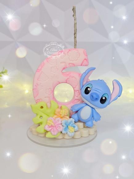 Vela de Aniversário Stitch em Biscuit