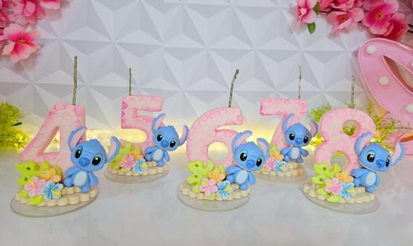 Vela de Aniversário Stitch em Biscuit