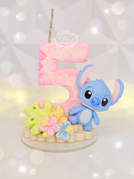 Vela de Aniversário Stitch em Biscuit
