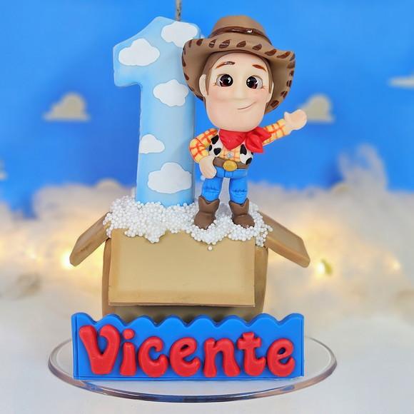 Vela de Aniversário Toy Story em Biscuit