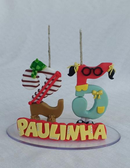 Vela Decorada Chaves em Biscuit
