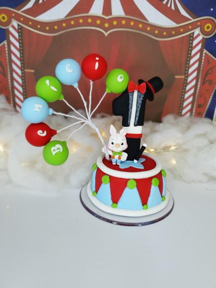 Vela Decorada Circo em Biscuit