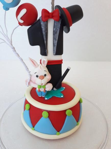 Vela Decorada Circo em Biscuit