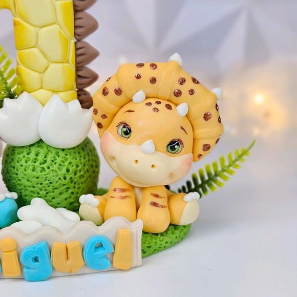 Vela Dinossauro Baby em Biscuit