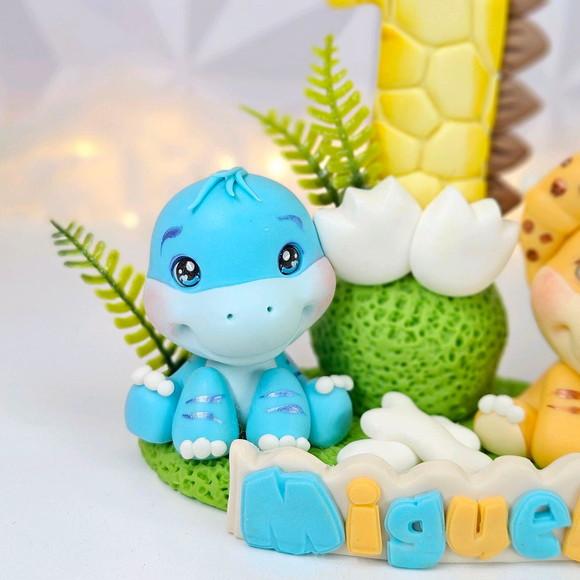 Vela Dinossauro Baby em Biscuit