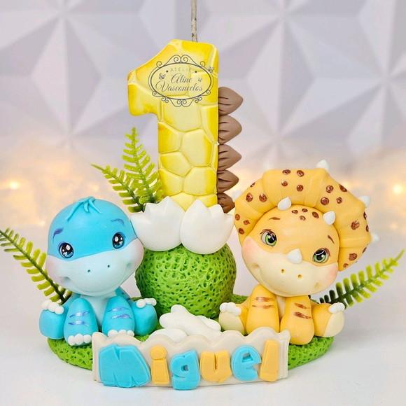 Vela Dinossauro Baby em Biscuit