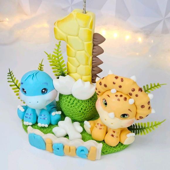 Vela Dinossauro Baby em Biscuit