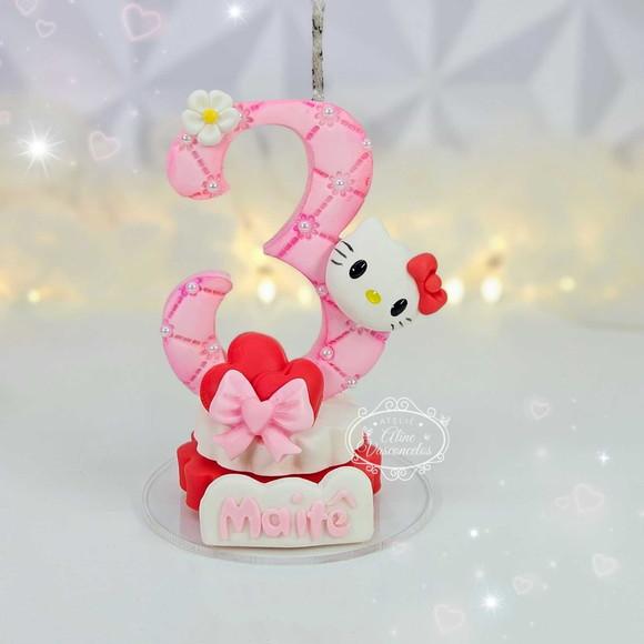 Vela Hello Kitty em Biscuit