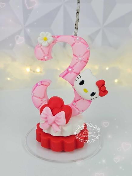 Vela Hello Kitty em Biscuit