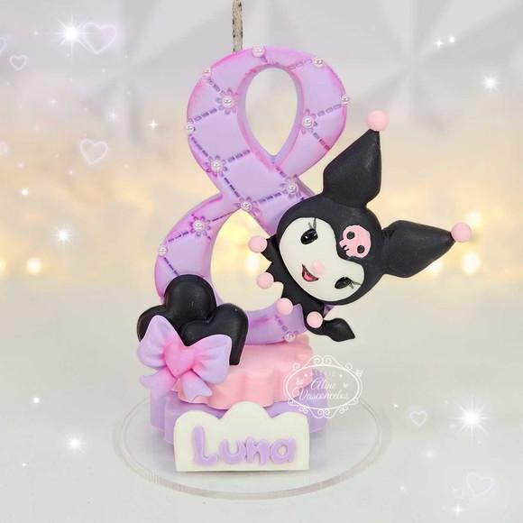 Vela Hello Kitty Kuromi em Biscuit