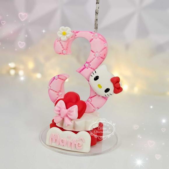 Vela Hello Kitty em Biscuit