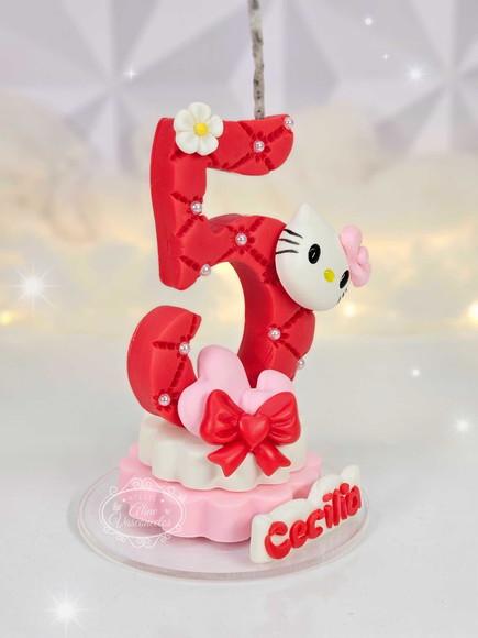 Vela Hello Kitty em Biscuit