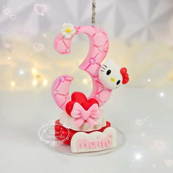 Vela Hello Kitty em Biscuit