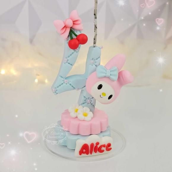 Vela Hello Kitty My Melody Cerejinha em Biscuit