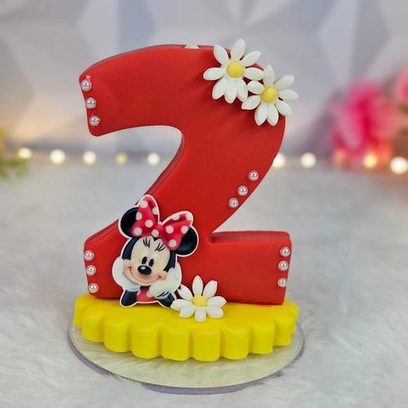 Vela Minnie Vermelha em Biscuit/ Vela Minnie Pronta Entrega