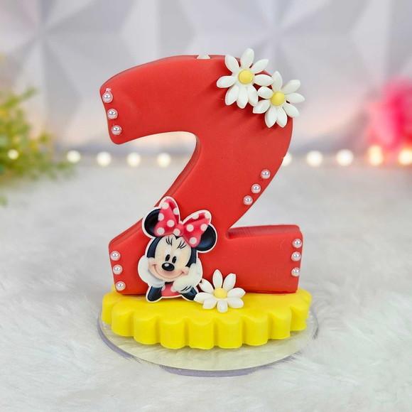 Vela Minnie Vermelha em Biscuit/ Vela Minnie Pronta Entrega