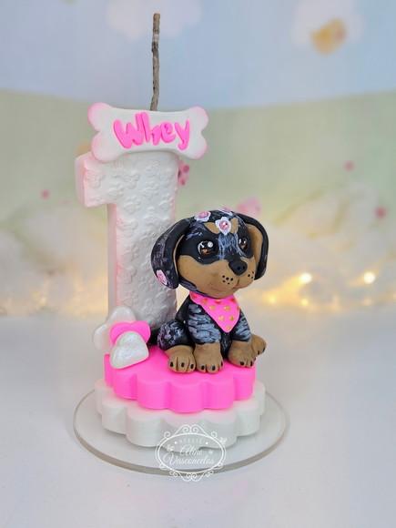 Vela Pet em Biscuit