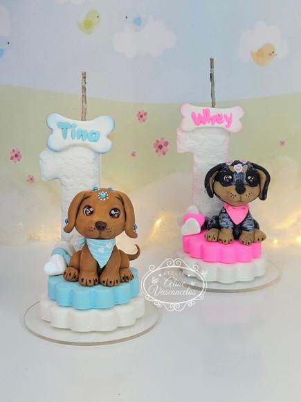 Vela Pet em Biscuit