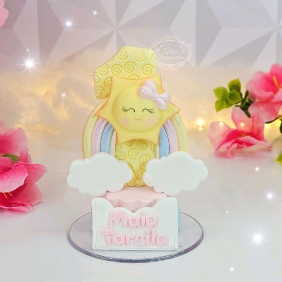 Vela Tema Raio de Sol em Biscuit